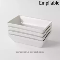 PLAT RECTANGULAIRE EMPILABLE 14X8.5CM HT 3.6CM  /