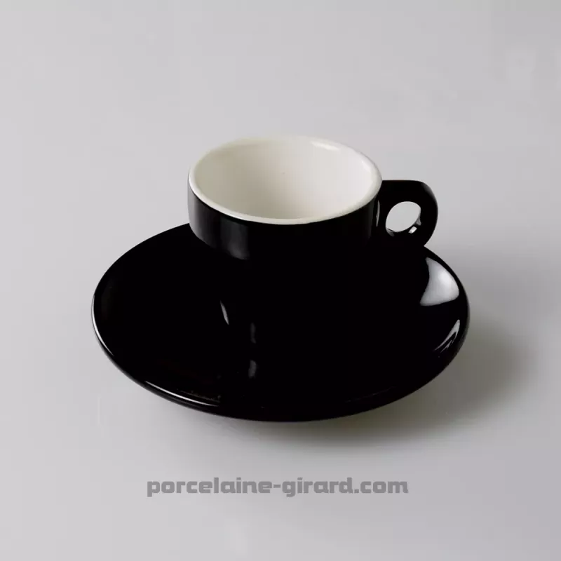 SOUS TASSE CAFE CLARA NOIR DIAMETRE 12CM  HT 1.5 CM/