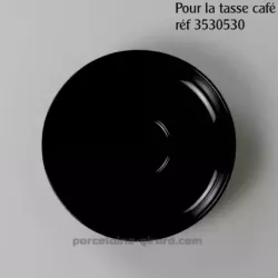 SOUS TASSE CAFE CLARA NOIR DIAMETRE 12CM  HT 1.5 CM/